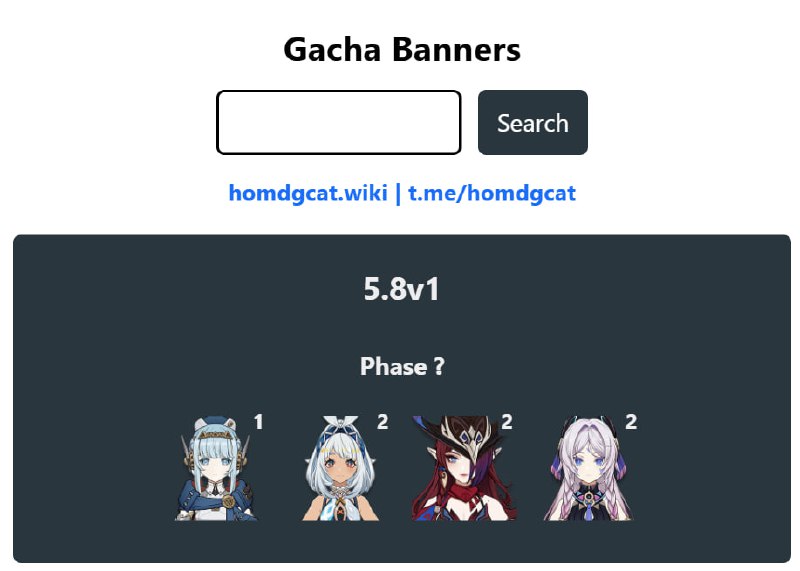 「GI 5.8v1」😘 Banner Data[HomDGCat] #GIhomdgcat.wiki/gi/banner