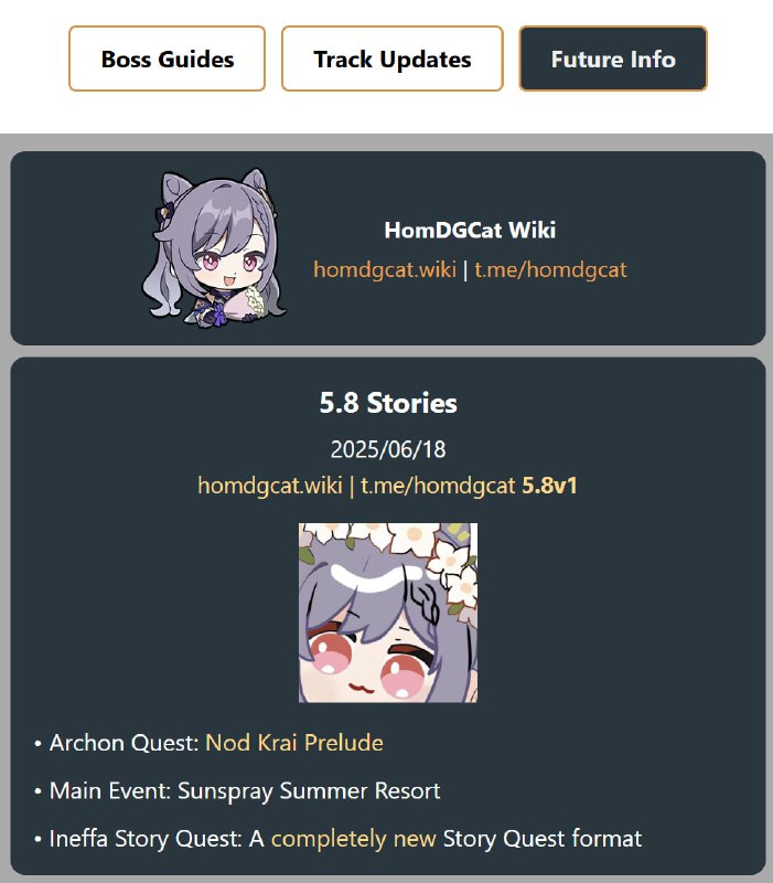 「GI 5.8v1」😘 New Stories[HomDGCat] #GIhomdgcat.wiki/gi/future