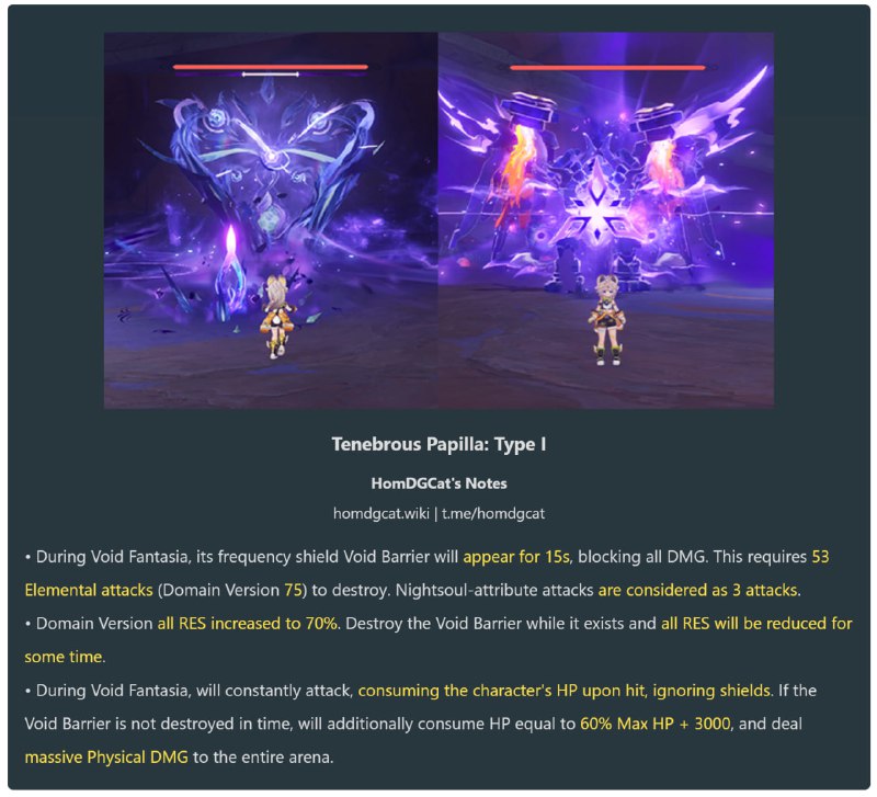 「GI 5.2v2」New Boss: Tenebrous Papilla[HomDGCat] #GIhomdgcat.wiki/gi/monster/21201(An average of 5 hits per second to destroy its shield)