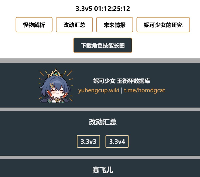 「原 / 铁」😘 😘 玉衡杯数据库新功能：下载角色技能长图#妮可少女 #原神 #星穹铁道homdgcat.wiki/sr/char在原神和星穹铁道的【角色】页面，可以下载最新角色的技能长图，也可以下载每次更新的【改动汇总】长图