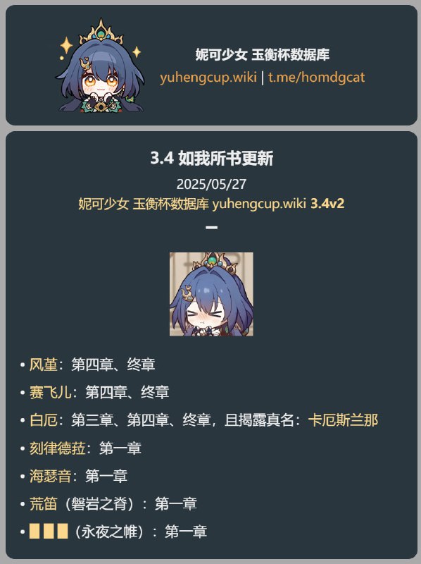 「铁 3.4v2」😋 3.4 如我所书更新：新增11篇故事#妮可少女 #星穹铁道homdgcat.wiki/sr/future