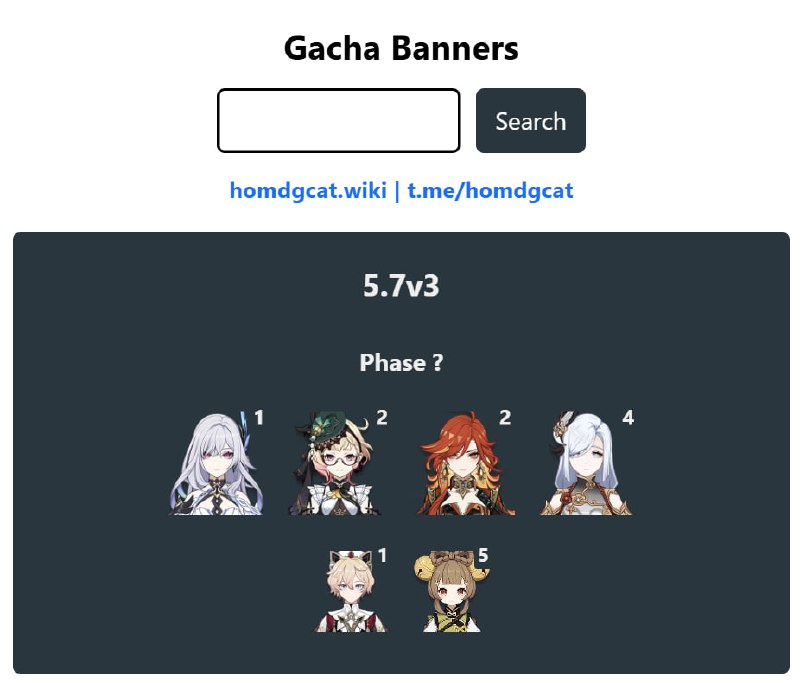 「GI 5.7v3」😘 Banner Data: Added Yaoyao[HomDGCat] #GIhomdgcat.wiki/gi/banner