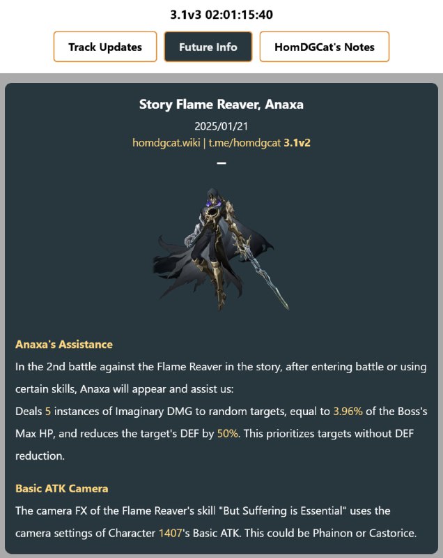 「HSR 3.1v2」😘 Story Flame Reaver, Anaxa[HomDGCat] #HSRhomdgcat.wiki/sr/future