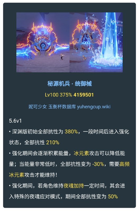 「原 5.6v1」😘 新boss机制#妮可少女 #原神homdgcat.wiki/gi/monster高频冰、夜魂二选一，否则210%全抗