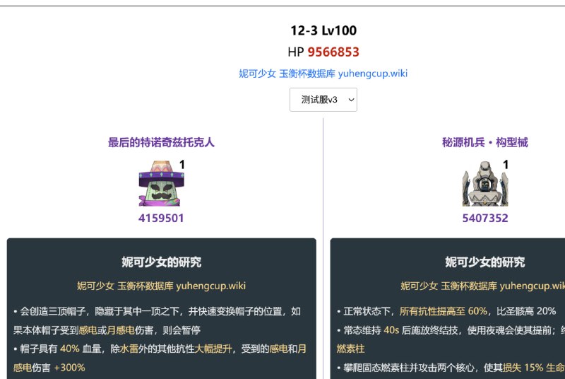 「玉衡杯」😋 😘 🥹 深渊 / 混沌 / 末日 新功能#妮可少女 #原神 #星穹铁道原 · 深境螺旋铁 · 混沌回忆铁 · 末日幻影以上3个页面新增【妮可少女的研究】模块，可以直接查看部分怪物的解析homdgcat.wiki/gi/abysshomdgcat.wiki/sr/chaoshomdgcat.wiki/sr/as