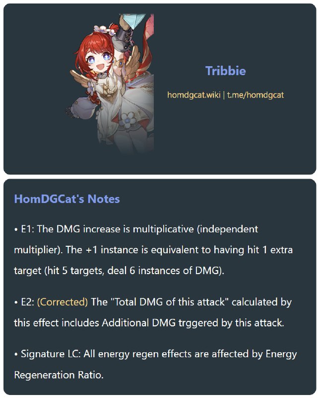 「HSR 3.1v1」😘 Tribbie Notes Correction (E2)[HomDGCat] #HSRhomdgcat.wiki/sr/char