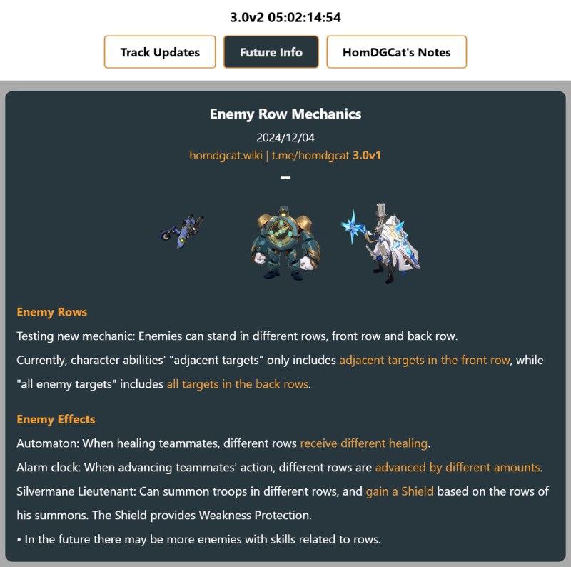 「HSR 3.0v1」😘 Enemy Row Mechanic Updates[HomDGCat] #HSRhomdgcat.wiki/sr/future