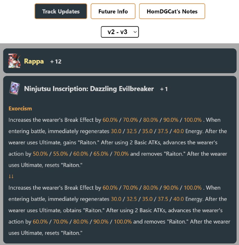 「HSR 2.6v3」Lightcone Changes#HomDGCat #HSRhomdgcat.wiki/sr/change