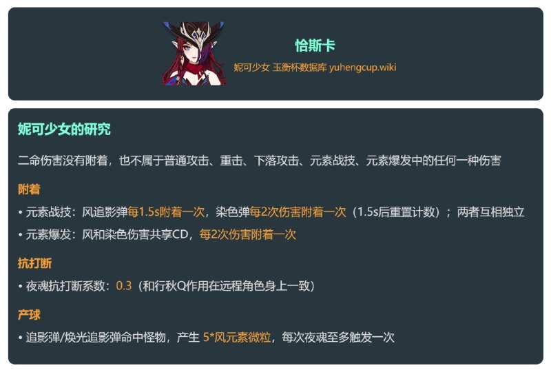 「原 5.2v1」恰斯卡附着、产球、抗打断#妮可少女 #原神homdgcat.wiki/gi/char/104