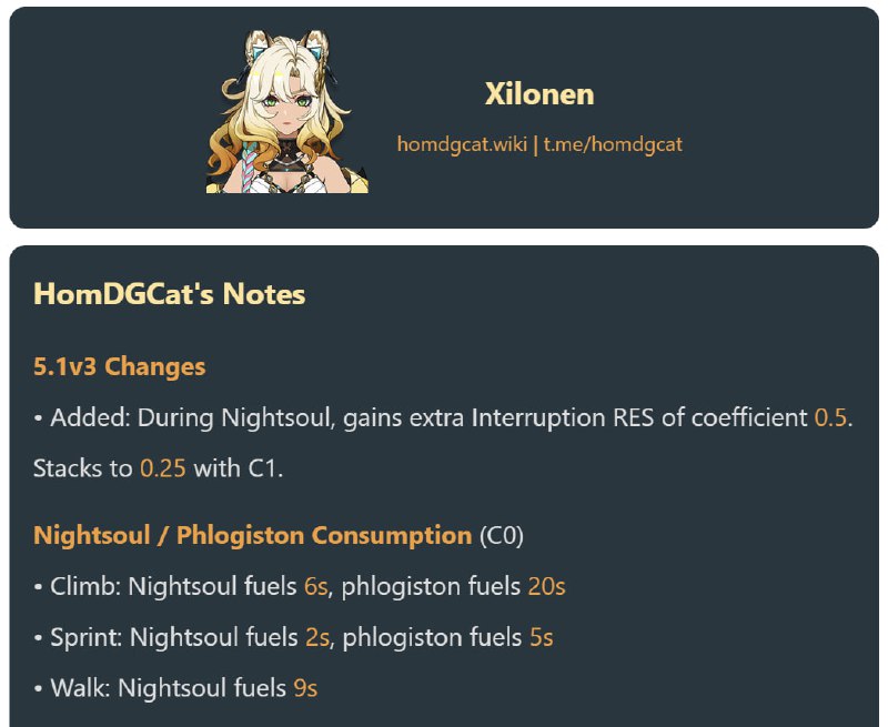 「GI 5.1」Added extra Interruption RES for Xilonen in v3#HomDGCat #GIhomdgcat.wiki/gi/char/Xilonen