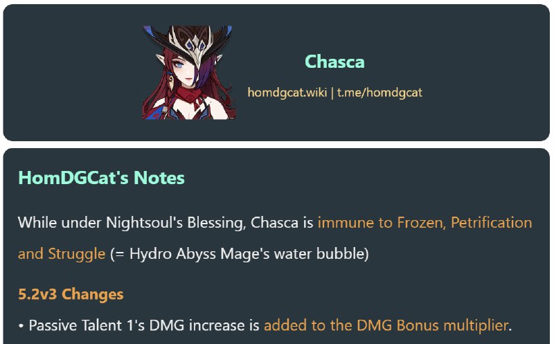 「GI 5.2」Just discovered that Chasca is immune to Frozen[HomDGCat] #GIhomdgcat.wiki/gi/Chasca
