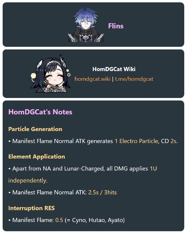 「原 6.0v1」😘 菲林斯产球、附着、抗打断#妮可少女 #原神homdgcat.wiki/gi/Flins「GI 6.0v1」😘 Flins Particle Generation & Element ICD & Interruption RES#HomDGCat #GIhomdgcat.wiki/gi/Flins