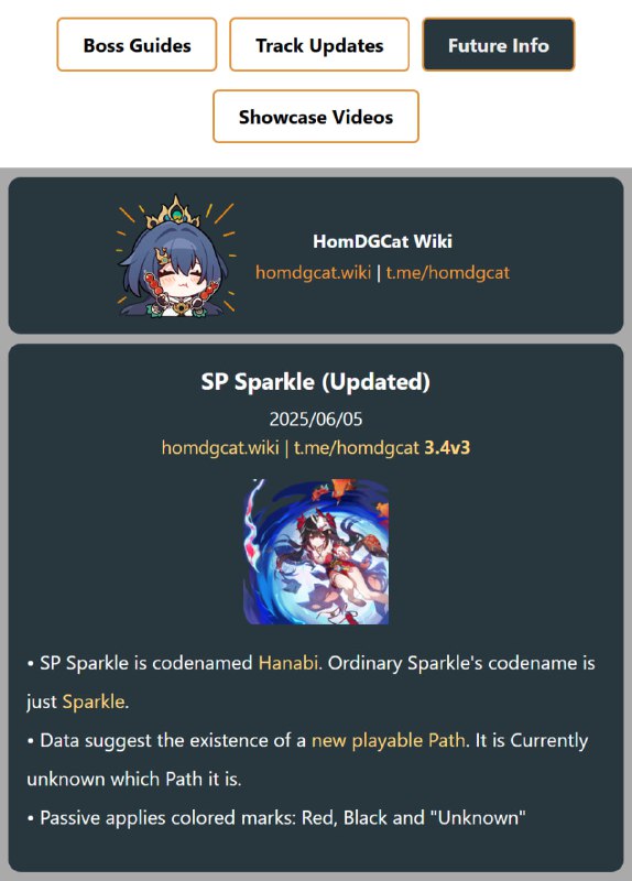 「HSR 3.4v3」😋 Sparkle SP Updated[HomDGCat] #HSRhomdgcat.wiki/sr/future