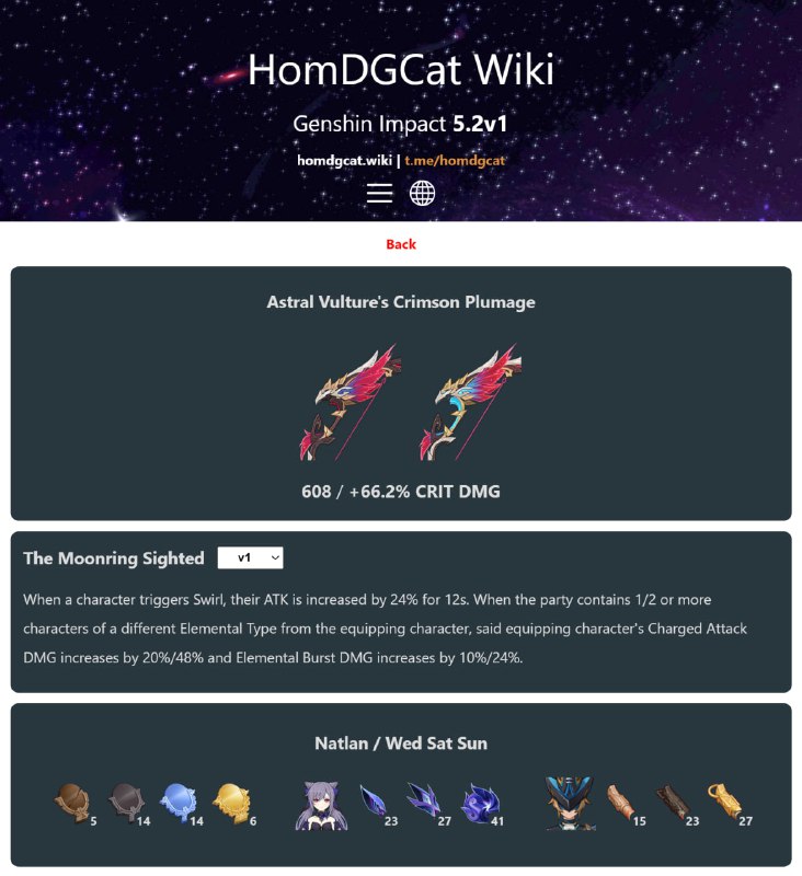 「GI 5.2v1」Chasca Weapon (R1)#HomDGCat #GIhomdgcat.wiki/gi/char/15514