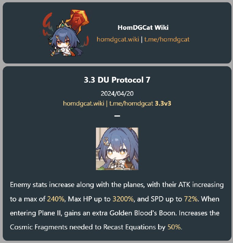 「HSR 3.3v3」😘 DU Protocol 7: Max HP increases by up to 3200%[HomDGCat] #HSRhomdgcat.wiki/sr/future