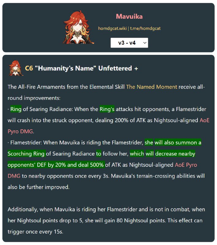 「GI 5.3v4」😘 Mavuika Changes[HomDGCat] #GIhomdgcat.wiki/gi/Mavuika